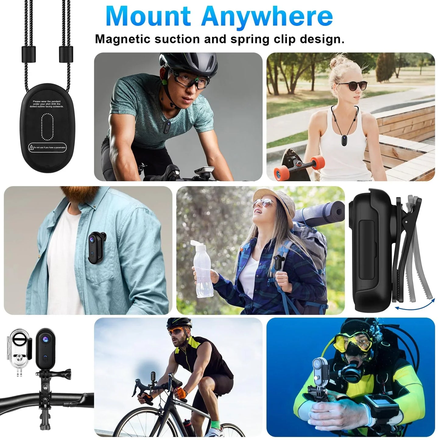 NNEOBA Mini 4K Outdoor Sports Body Camera